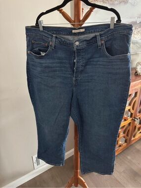 Levi's Ribcage Straight Ankle Women's Plus Size Jeans Size 22W Medium Wash